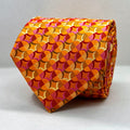 Orange Pink Circular Silk Tie