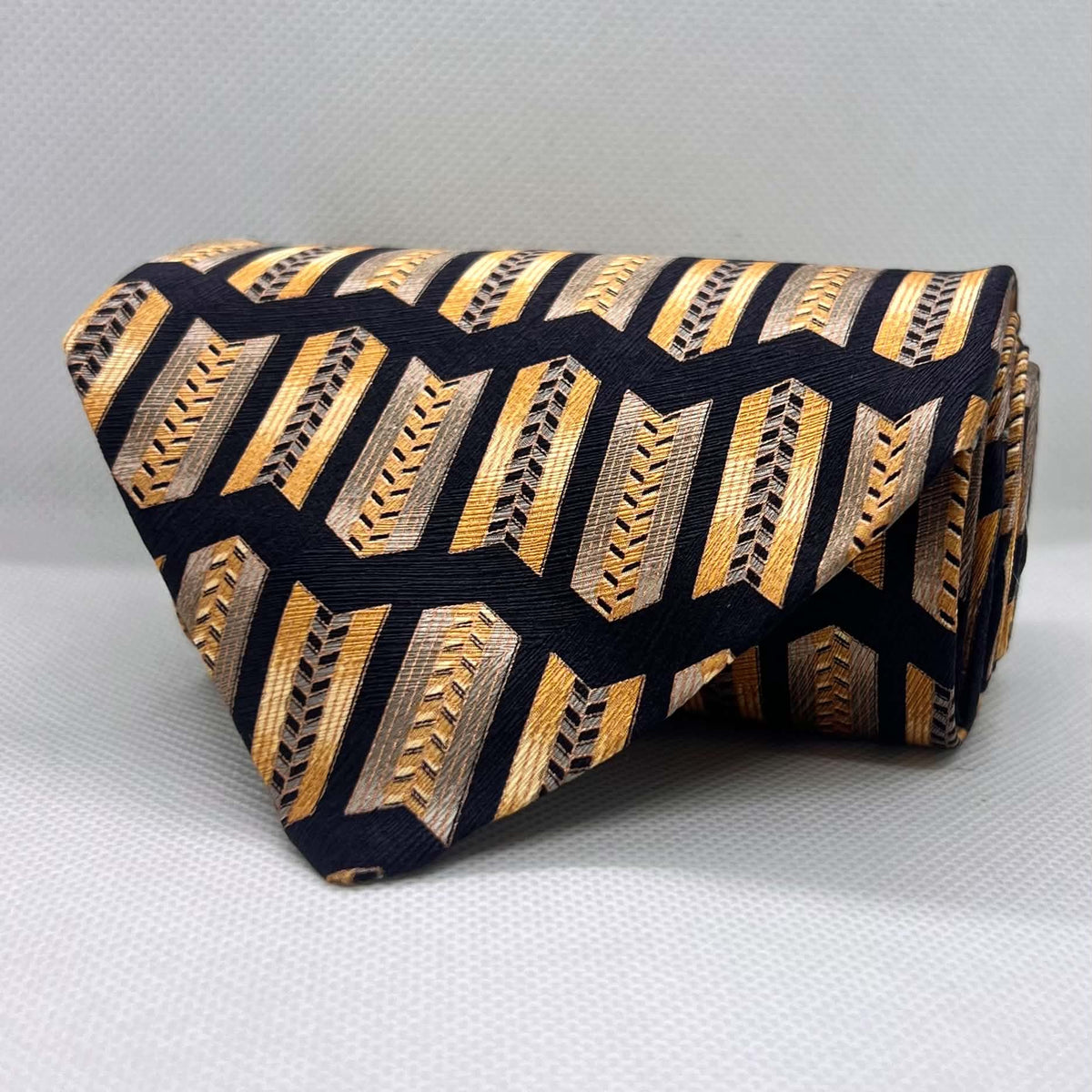 Black Base Golden Silk Broad Tie