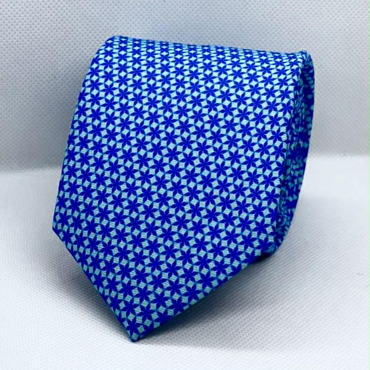 Royal Blue Floral Tie and Pocket Square Set