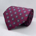 Maroon Base Motif Broad Silk TIe