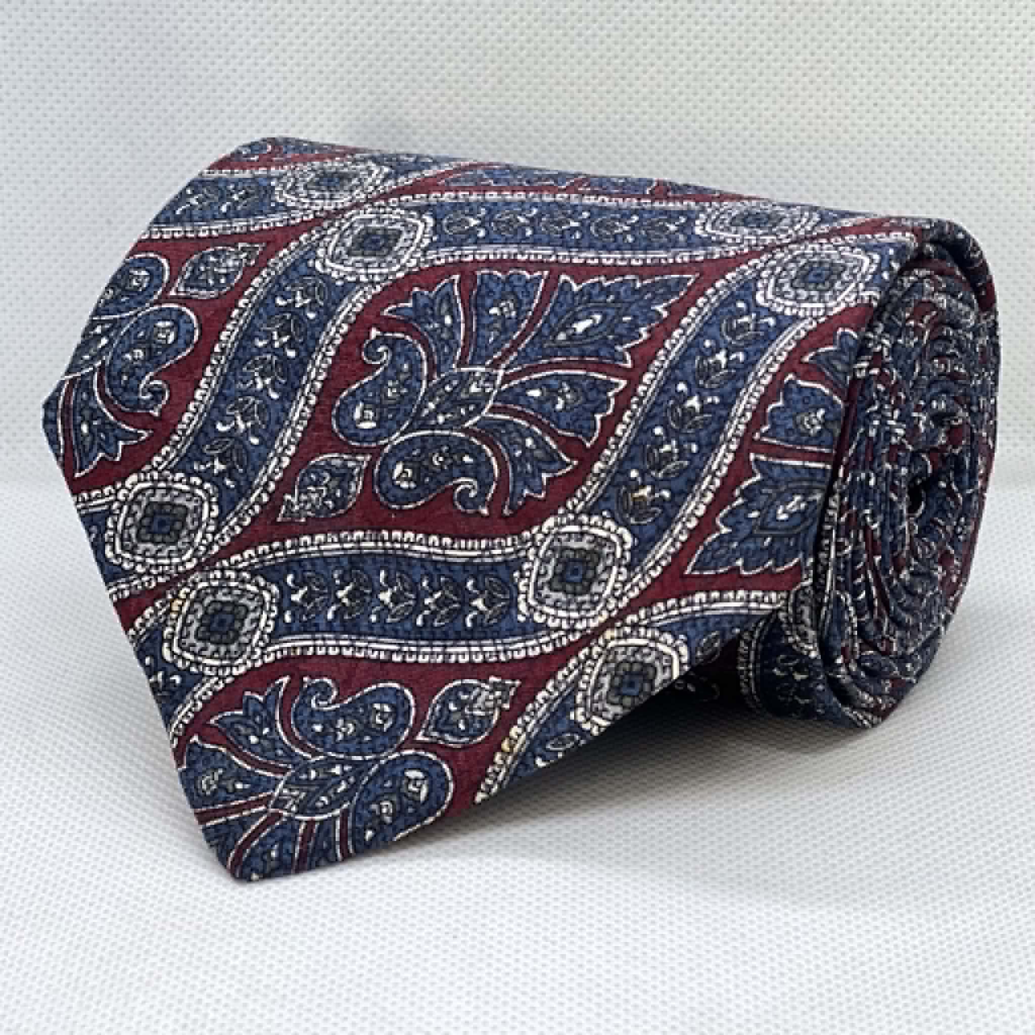 Burgundy Windsor Paisley Silk Broad Tie