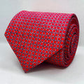 Coral Red Textured Polyester Tie