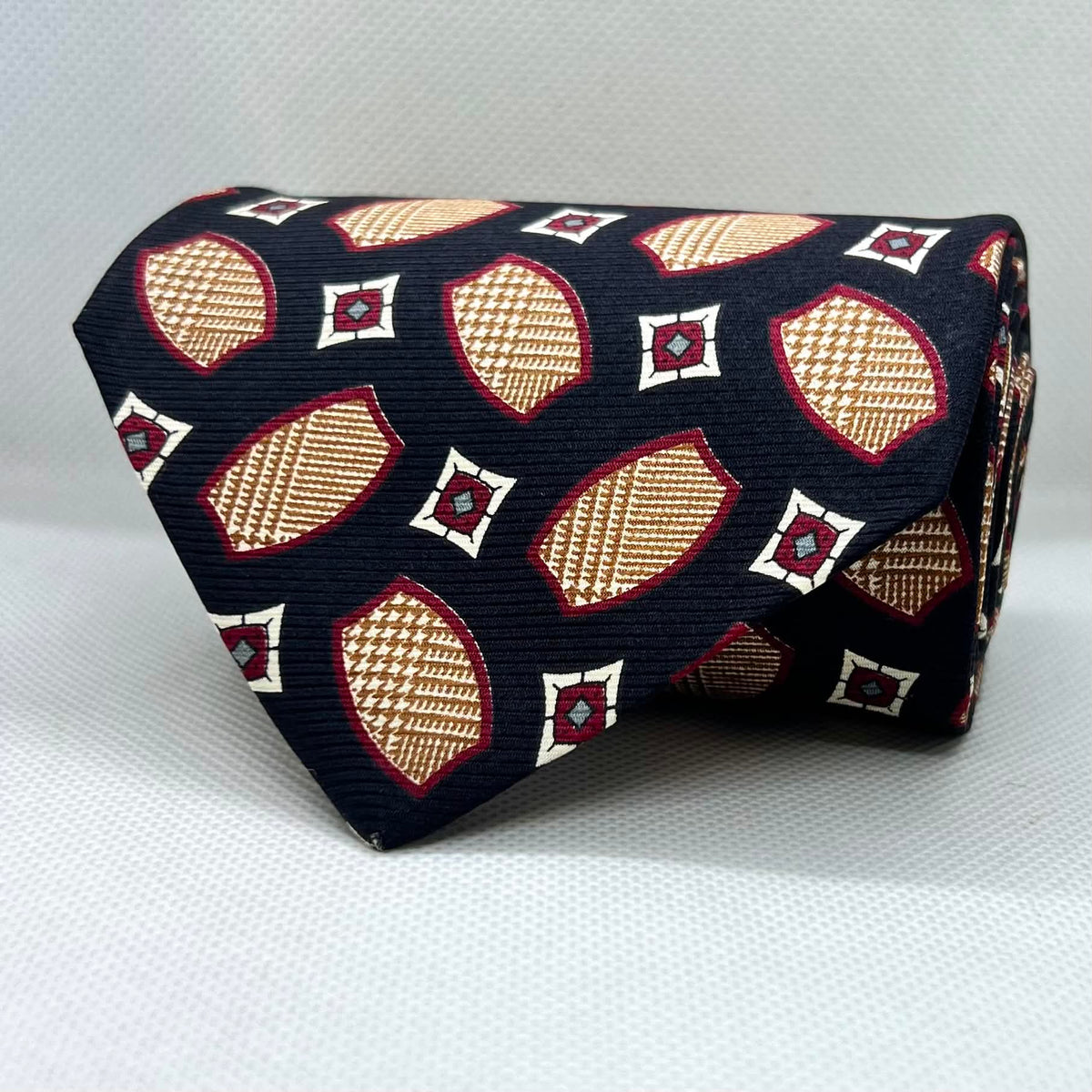 Black Base Geometric Broad Silk Tie