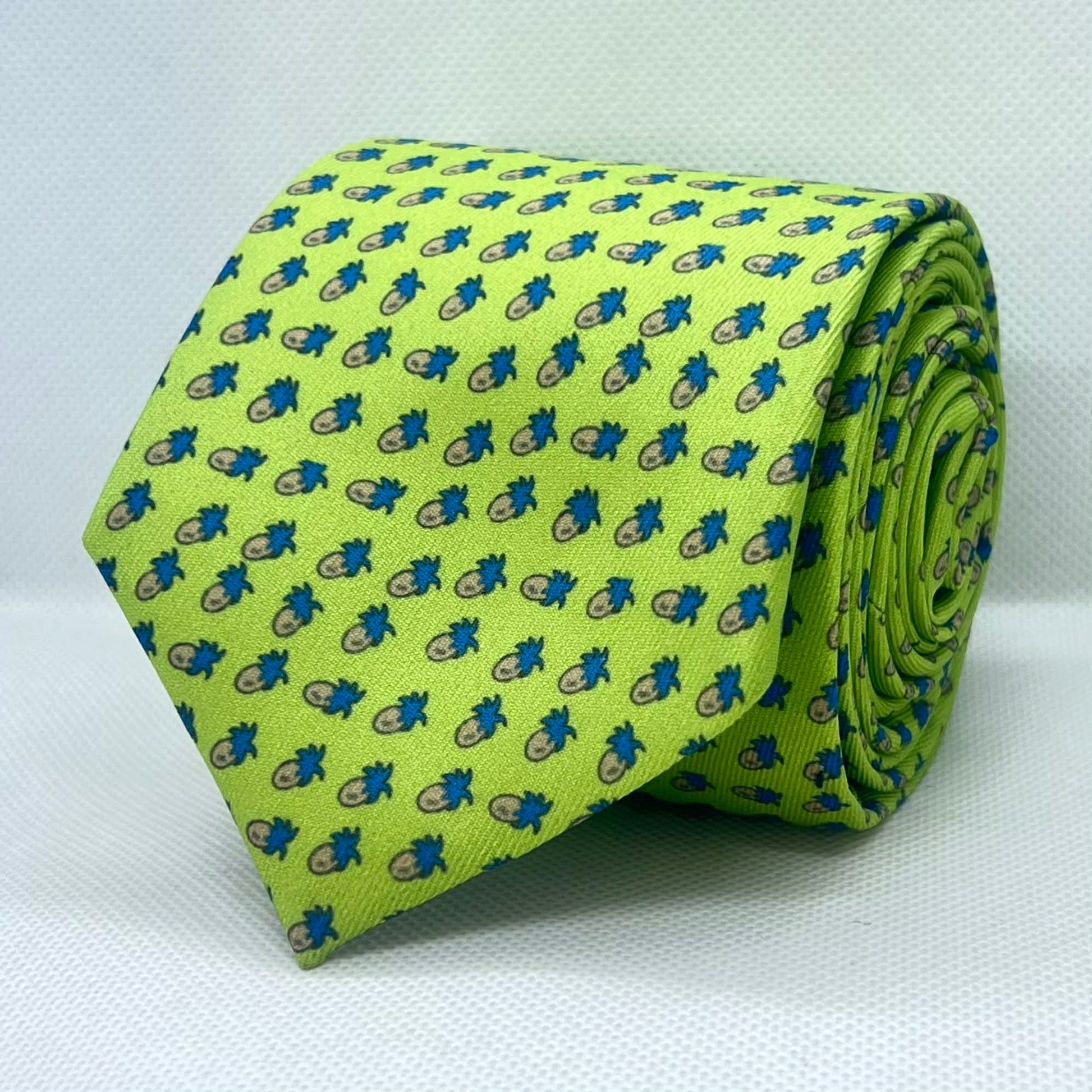 Tropical Pineapple Motif Polyester Tie