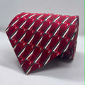 Burgundy Geometric Wave Silk Broad Tie