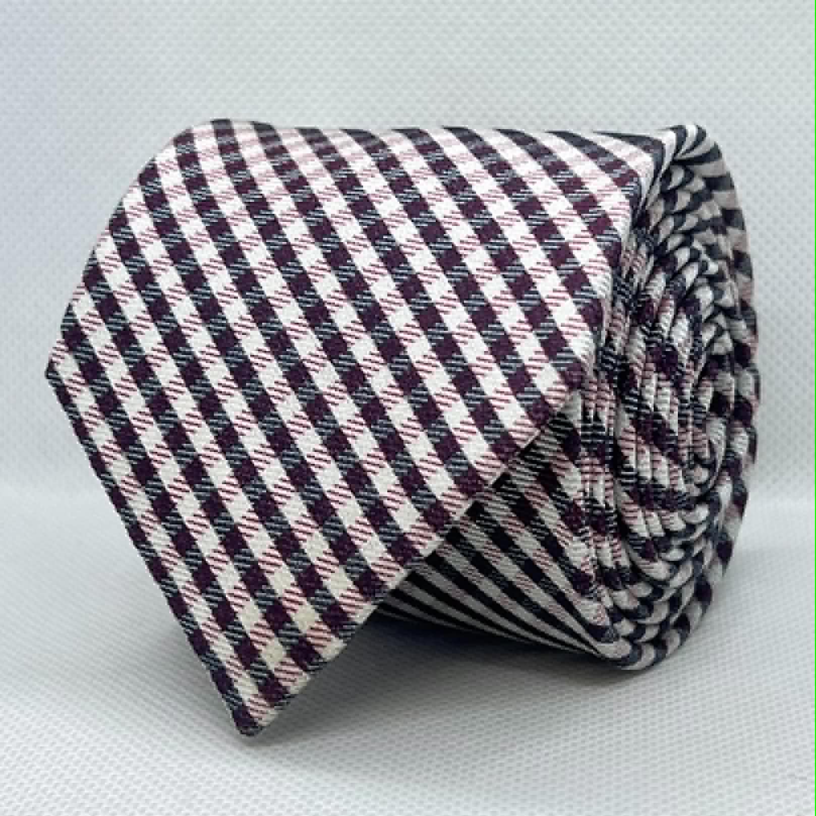Royal Burgundy Houndstooth Silk Tie