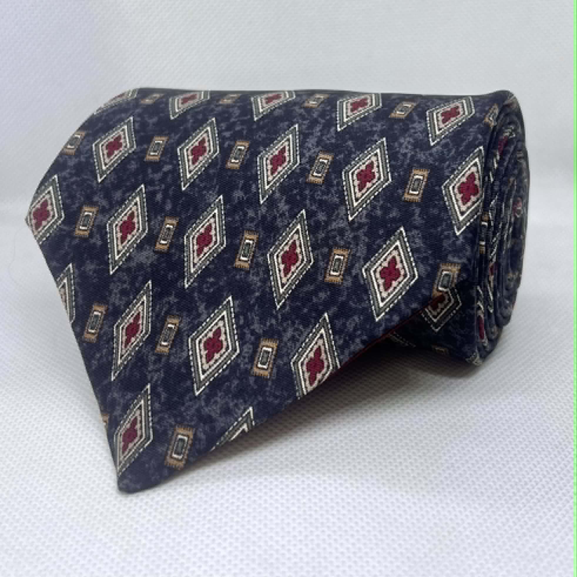 Dark Grey Base Daimond Broad Silk Tie