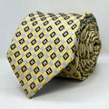 Golden Azure Geometric Polyester Tie