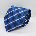 100% Polyester Blue White Crosscheck Tie