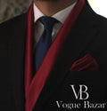 Plain Maroon Silk Scarf and Pocket Square Set
