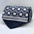 Grey Geometric Diamond Silk Broad Tie