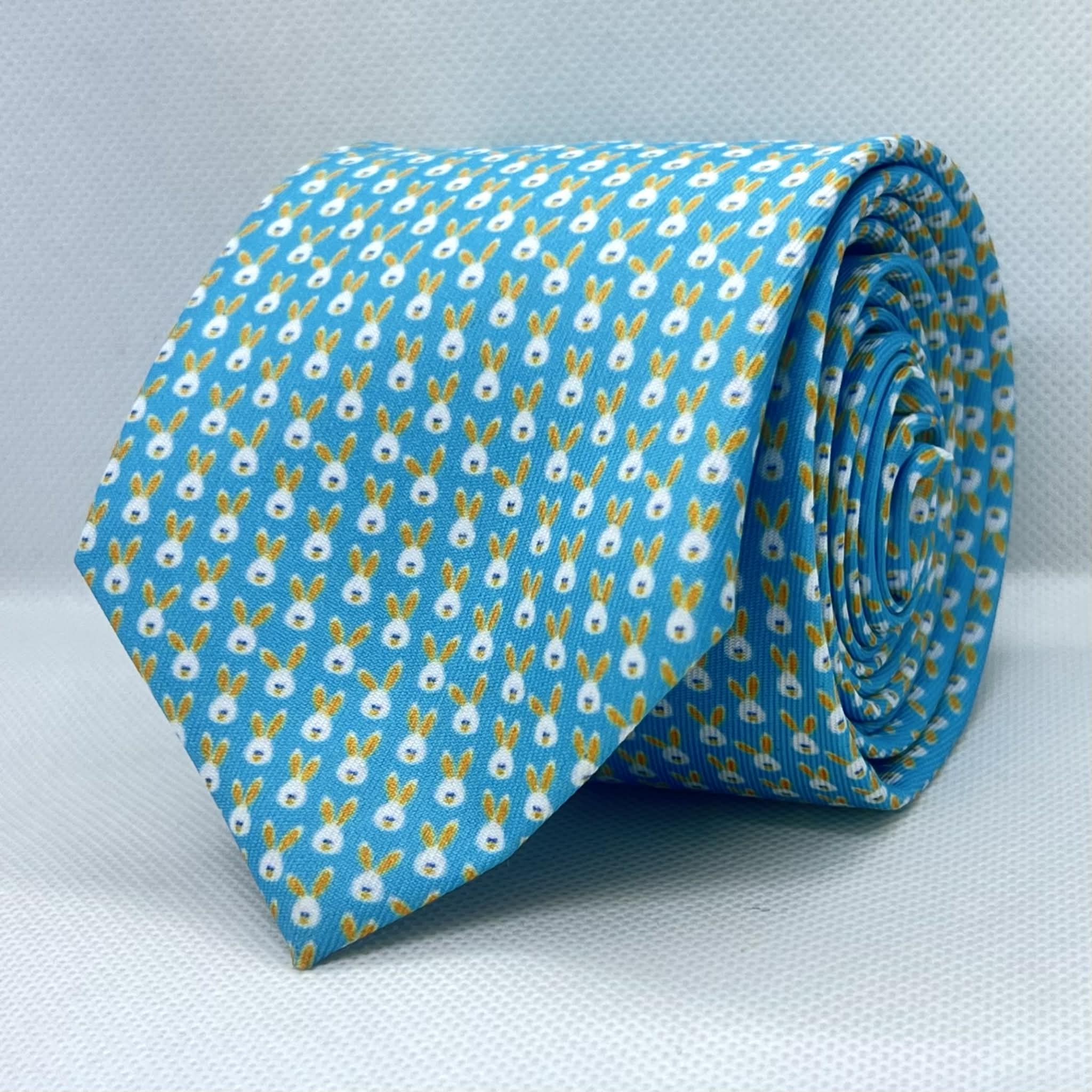 Sky Blue Bunny Pattern Polyester