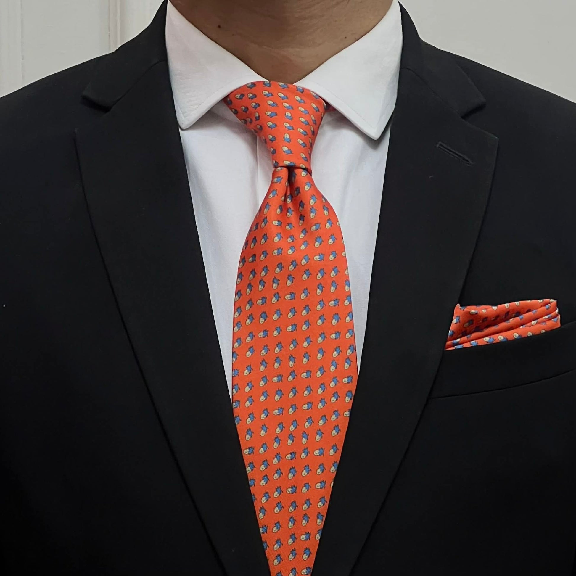 Rust Royal Swirl Tie and Pocket Square Set