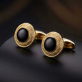 Black Onyx Royale Cufflinks (Small Gold)