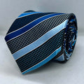 Azure Grid Silk Tie