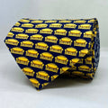Navy Blue Base Yellow Couch Broad Silk Tie