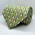 Mint Green Base Penguin Broad Silk Tie