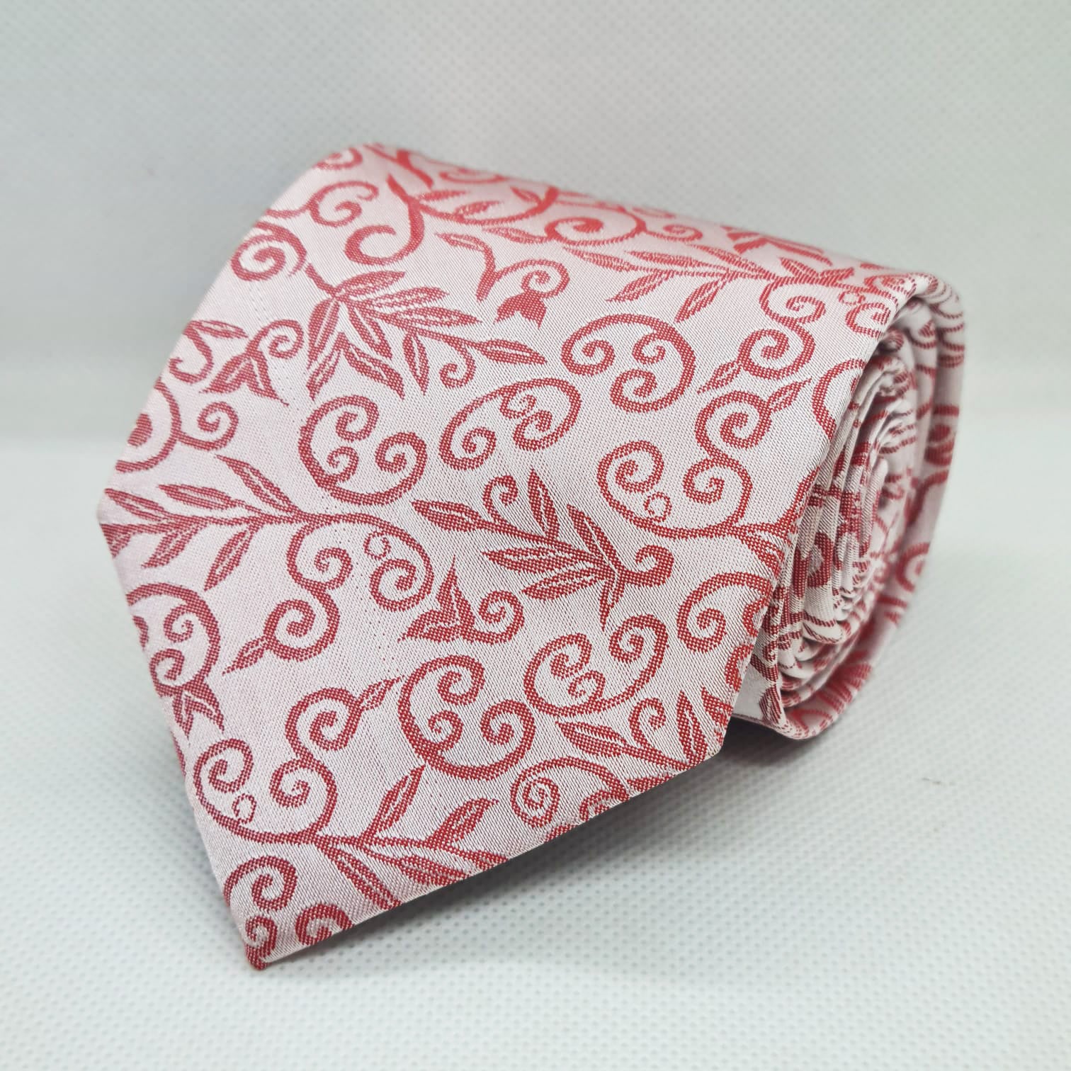 100% Polyester Peach Paisley Tie