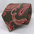 Forest Green Ruby Paisley Silk Broad Necktie