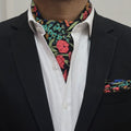Multicolor Floral Cravat and Pocket Square Set