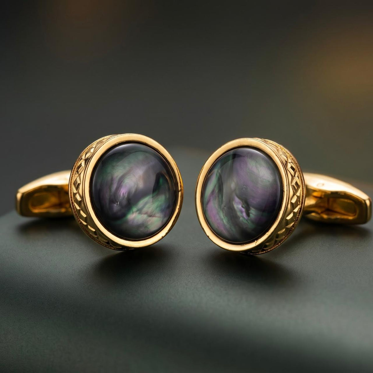 Midnight Aurora Gold Cufflinks