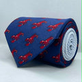 Blue with Red Lobsters Broad Silk Tie