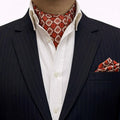 Rust Red Paisley Cravat and Pocket sqaure set