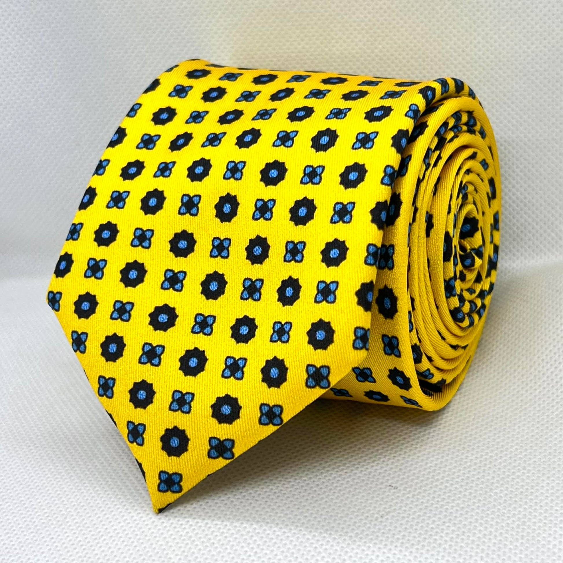 Golden Yellow with Navy Micro Tie