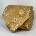 Champagne Gold Floral Jacquard Silk Tie