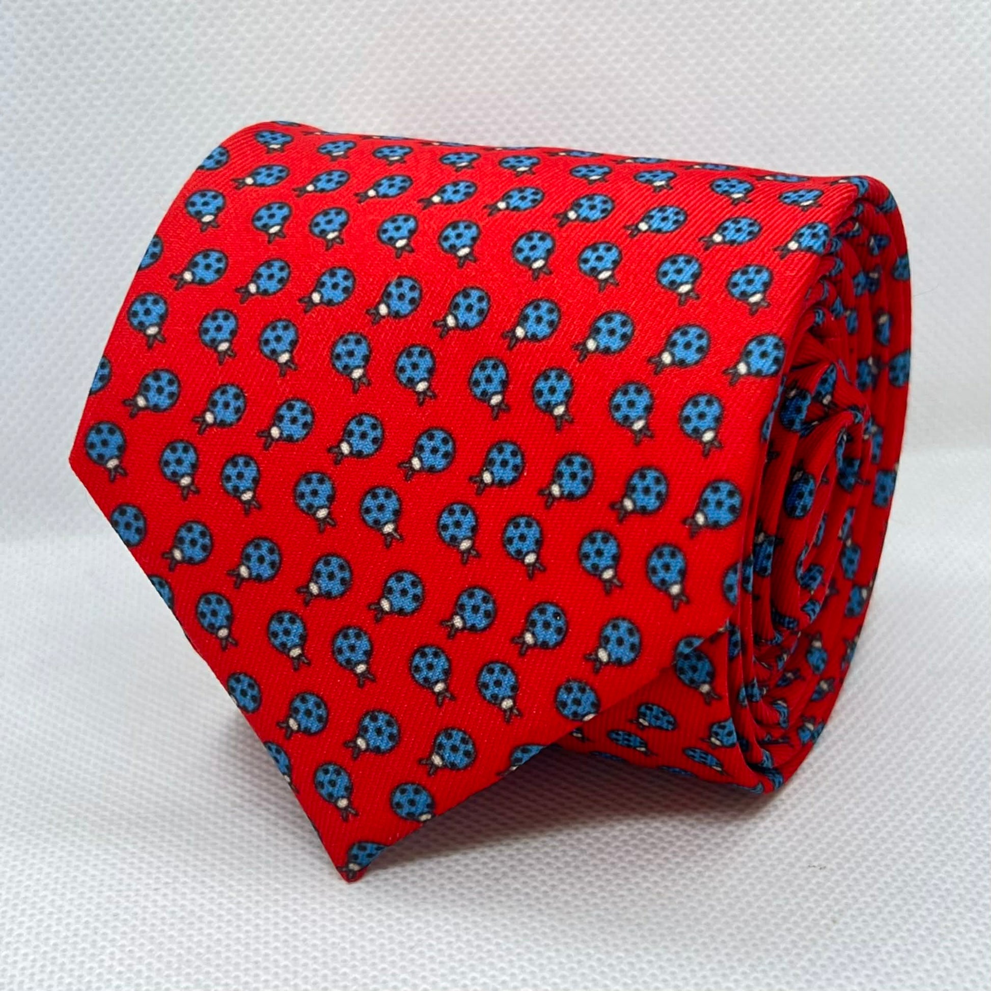 Red Ladybug Pattern Polyester Tie