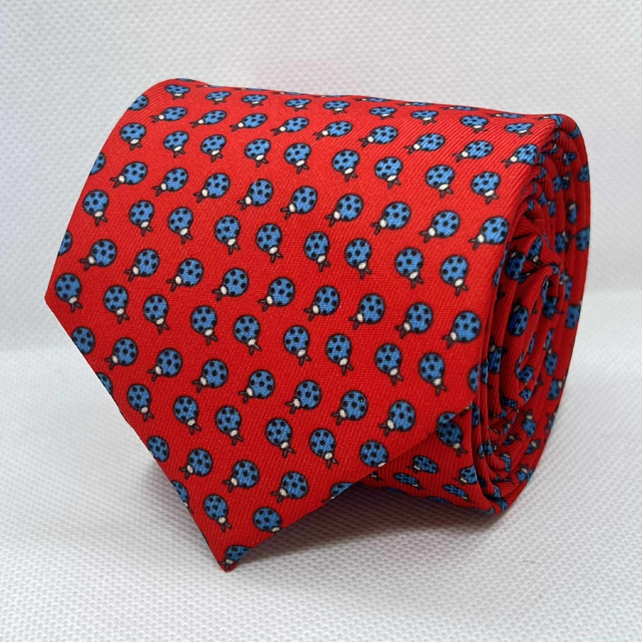 Red Ladybug Pattern Polyester Tie