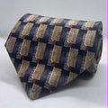 Charcoal Beige Geometric Pattern Broad Tie