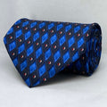 Royal Blue Midnight Diamond Grid Broad Silk Tie