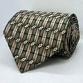 Olive Green & Taupe Silk Broad Tie