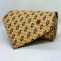 Brown and Blue Oval Broad Silk Tie
