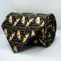 Forest Olive Abstract Triangle Broad Silk Tie