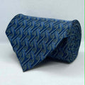 Blue Interwoven Pattern Broad Silk Tie