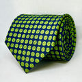Royal Blue & Lime Green Floral Pattern Polyester Tie