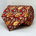Crimson Gold Baroque Vine Broad Silk Tie