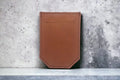 Luxury cognac leather pocket square holder