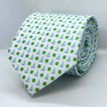 White Sailboat Pattern with Green Sun Motifs Polyester