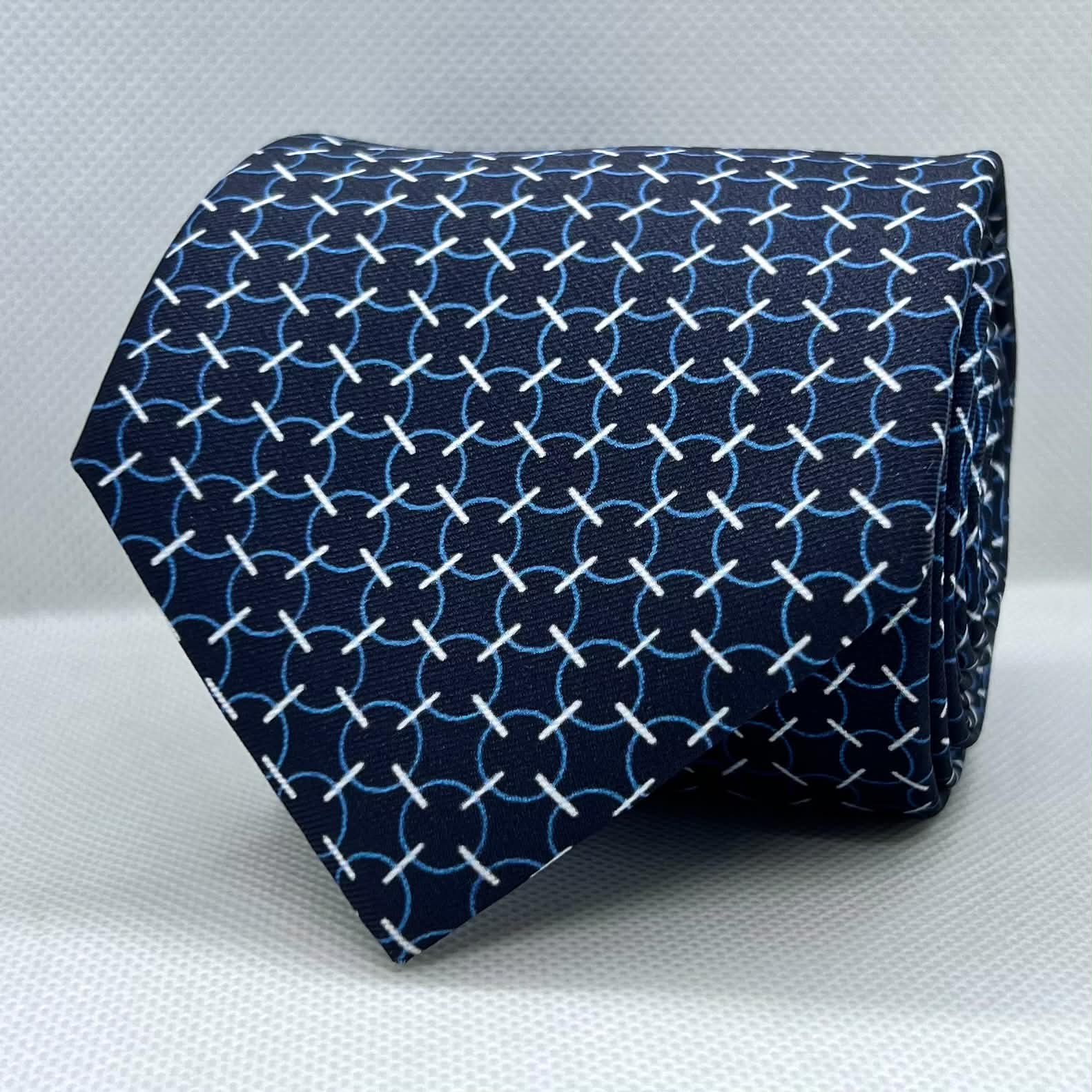 Blue Base Circular Polyester Tie