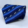 Sapphire Motion Stripe Silk Broad Tie