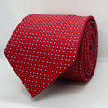 Classic Red Textured Small Pattern Polyester Tie