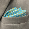 14 by 14 inches Sky Bunny Charm Pocket Square (Blue)