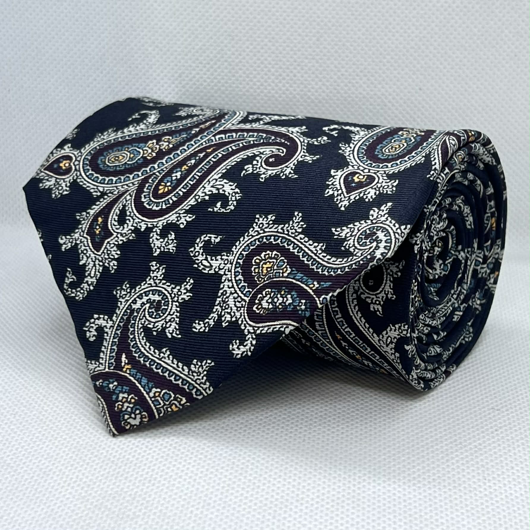 Black Vintage Floral Broad Silk Tie