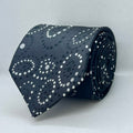 Charcoal Grey Dotted Paisley Polyester Tie