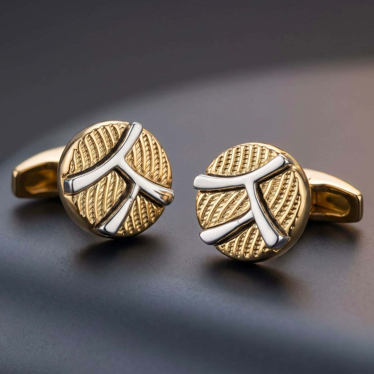 Royal Cross Textured Cufflink (Golden