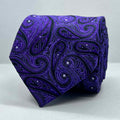 Purple and Black Paisley Silk Tie