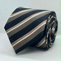 Navy Champagne Stripe Silk Tie